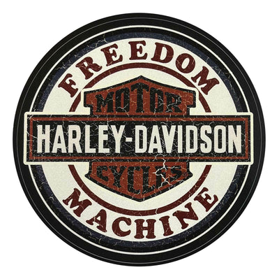 Harley-Davidson Vintage Freedom Machine Decal - Cream & Orange - 6 x 8 in.