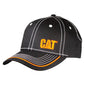 Caterpillar CAT Equipment Black & Orange with White Contrast Stitch Cap/Hat