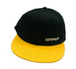 Caterpillar CAT Black & Yellow Flat Duck Bill Snapback Hat/Cap