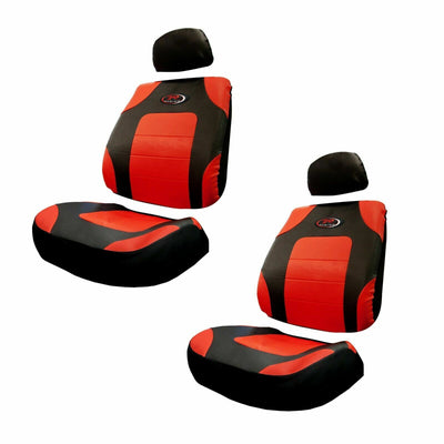R Racing Red Sport Vinyl Side-less Seat Cover w/Head Rest - 3PC set PR