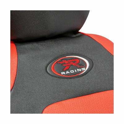 R Racing Red Sport Vinyl Side-less Seat Cover w/Head Rest - 3PC set PR