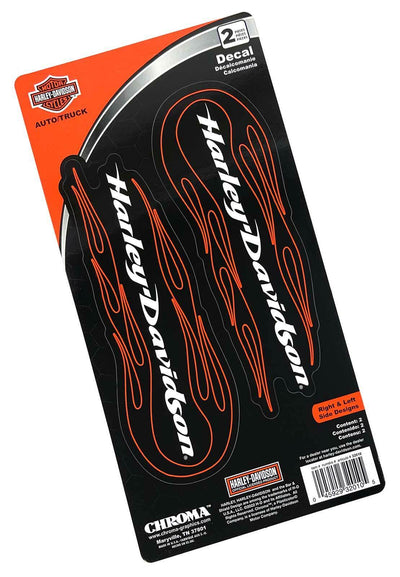 CHROMA CG32010 Harley-Davidson 2pc Scriped Text with Tribal Flames Design Decal Kit