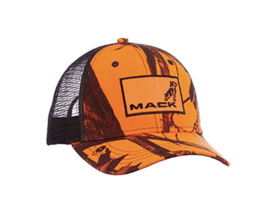 Mack Trucks Blaze Orange Mossy Oak Camo Deer/Bird Hunting Snapback Cap/Hat