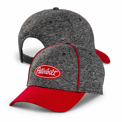 Peterbilt Motors Cap - "Space Dye" Grey w/ Red Contrast Piped Hat