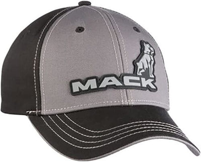 Mack Trucks Black & Gray 3D Rubber Logo Twill Snapback Cap/Hat