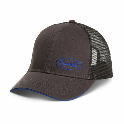 Peterbilt Motors Storm Gray & Blue Offset Oval Snapback Mesh Cap/Hat