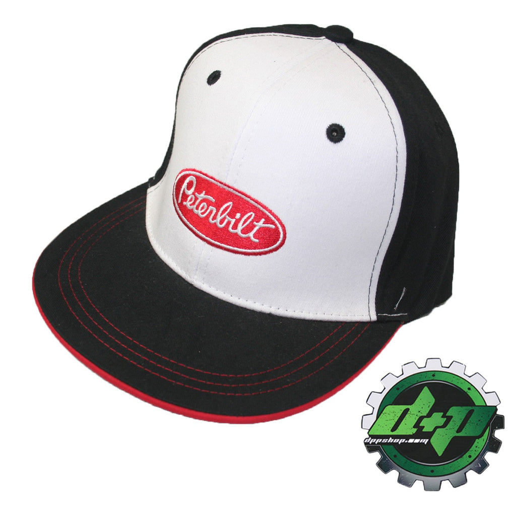 S/M peterbilt flatbill fitted hat truck ball cap flat bill flex fit diesel gear
