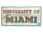 University of Miami Hurricanes Wrapped Metal Front Booster License Plate Tag