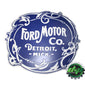 Vintage Tin Metal Sign embossed Ford Motor Co.Detroit shop home man cave decor