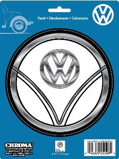 VW volkswagen bug van beetle Car logo Sticker Decal Vinyl gear emblem silver/wht